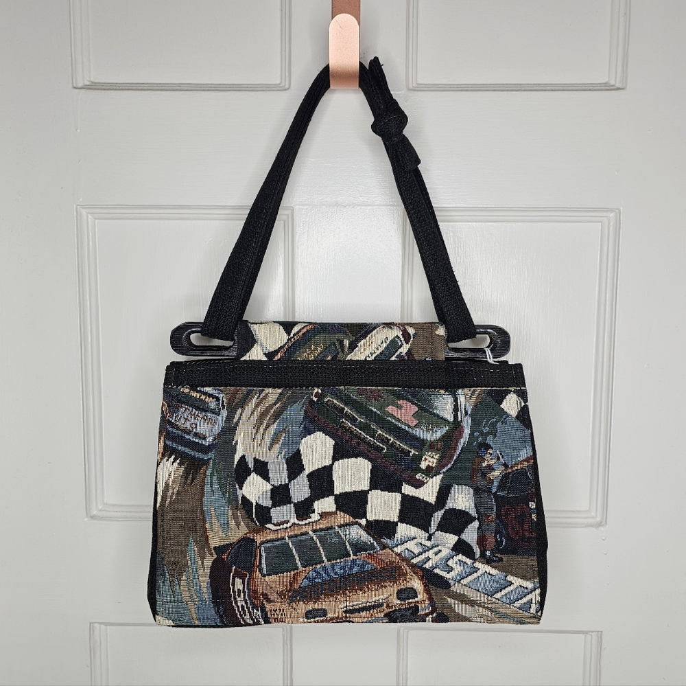 VTG Racing Car Tapestry Handbag